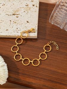 Pulsera de Cadena de Eslabones Chapada en Oro de 18K con PVD de Acero Inoxidable para Mujer, Varios Diseños |   A la moda, impermeable e hipoalergénico - Product Image 6