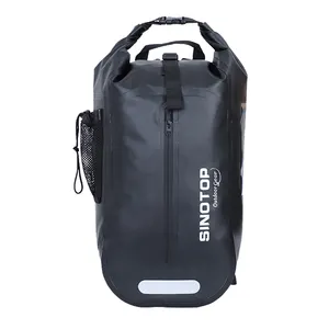 China Supplier Lightweight 40l High Capacity PVC Tarpaulin Waterproof Custom Logo Dry Bag Backpack with Reflective Strip