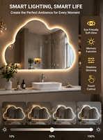 Miroir intelligent rectangulaire moderne à LED IP44, miroir de salle de bain éclairé, anti-buée, à intensité variable, rétroéclairé, commande tactile, pour usage en salon