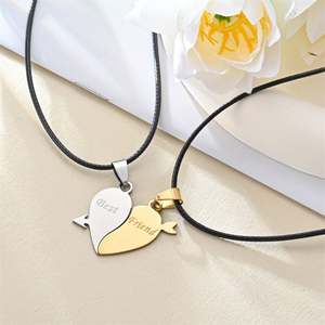 Collare De Pareja De Acero inossidabile in acciaio inox coppia collana ciondolo cuore amore ciondolo <span class=keywords><strong>amante</strong></span> collana per uomo donna - Product Image 6