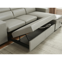Canapé d'angle multifonctionnel convertible en lit avec rangement et ottoman, canapé-lit moderne pour salon