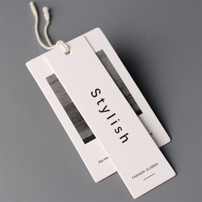 Good Quality Garment Tag with String Printing Brand Logo Custom Hang Tag Thick Tag with Custom Labels