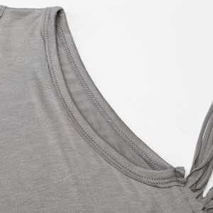 Nuevos Productos en Oferta, Camiseta sin Mangas con Borlas de Color Gris Claro para Chicas Jóvenes, Envío Directo - Product Image 3