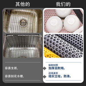 Silicone Kitchen Sink Mat Square Non Slip Hollow Design Drainage Heat Insulation Daily Use Countertop Mat - Product Image 2
