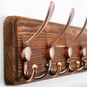 Percha <span class=keywords><strong>de</strong></span> Metal <span class=keywords><strong>de</strong></span> <span class=keywords><strong>madera</strong></span> montada en la pared <span class=keywords><strong>de</strong></span> alta resistencia, 5 ganchos para colgar ropa, batas, toallas, abrigos - Product Image 5