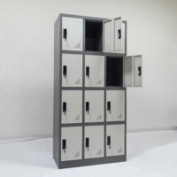 Casier de rangement en acier Zoxin gris sur mesure avec serrure électronique pour hôtel, salle de sport et usage en zone de séparation
