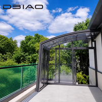 Véranda mobile en aluminium et verre pour jardin, patio, terrasse, villa, cour arrière, pièce extérieure, taille personnalisée