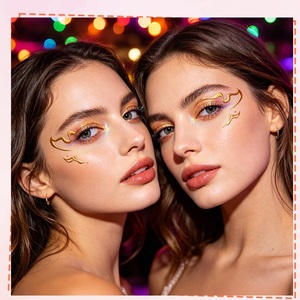 3 Pares de Pegatinas Holográficas para Maquillaje de Ojos, Festival de Música, <span class=keywords><strong>Tatuaje</strong></span> Facial Temporal que Cambia de Color, Pegatinas de Gato, Mariposa y Cejas - Product Image 2