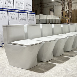 <span class=keywords><strong>Inodoro</strong></span> Cuadrado de Diseño Nuevo, Blanco, con Sifón en Forma de S, de Una Pieza, Cerámico, Sanitario, para Baño - Product Image 5