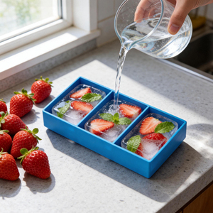 Bac à glaçons en silicone, 3 grands cubes carrés, 118x80x40mm, <span class=keywords><strong>grand</strong></span> moule à glace pour whisky et cocktails, facile à démouler, sans BPA - Product Image 1