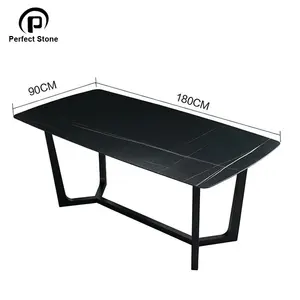 <span class=keywords><strong>Noir</strong></span> En Pierre Frittée Dinninig <span class=keywords><strong>Table</strong></span> En Gros Avec Faible Quantité Minimale De Commande - Product Image 1