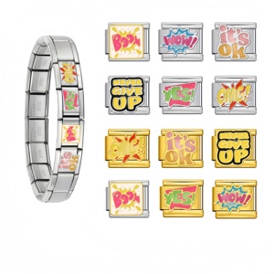 Pulseras de Charms Italianas al por Mayor, Pulsera de Charms Italiana Personalizada, Pulsera de Acero Inoxidable, Joyería de Moda, Regalo para el Día de San Valentín - Product Image 1
