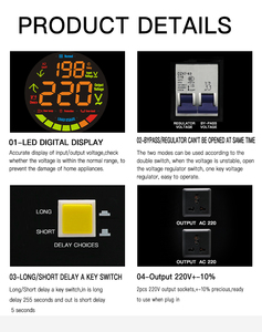 Régulateurs de tension automatiques ca stabilisateurs monophasé numérique <span class=keywords><strong>220V</strong></span> 6KW 10KW relais régulateurs de tension automatiques - Product Image 3