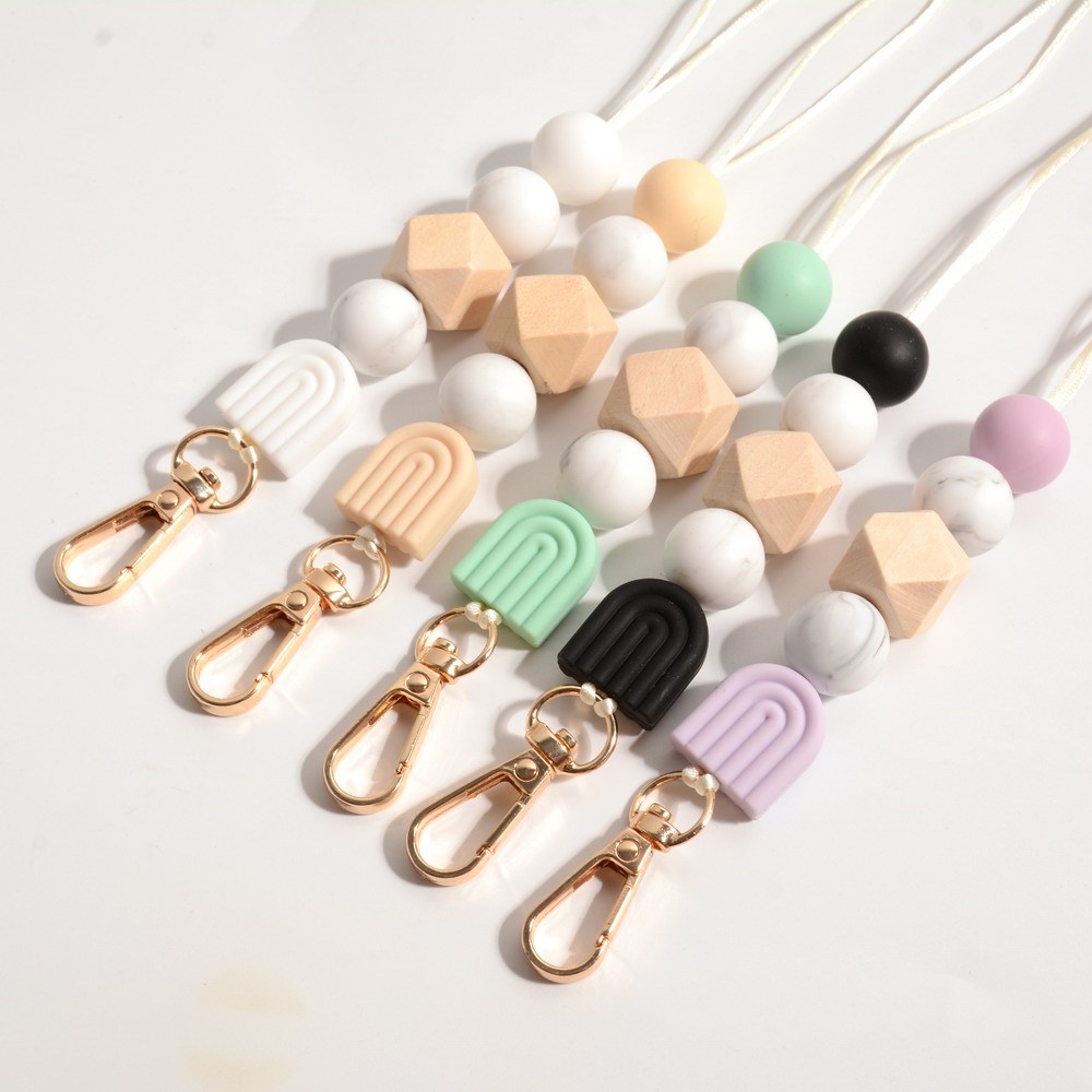 Wholesale Anti-Lost Spring Rope Keychain Plastic and Silicone Telephone Cable Keychain with Keychain Image 3