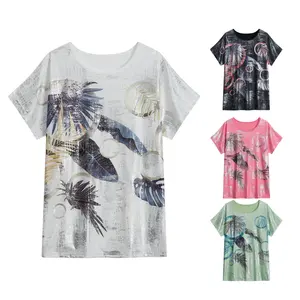 Exportkwaliteit Oversized Effen Kleur Ronde Halve Mouwen Los, Geschikt Voor Dames T-Shirts Ongeëvenaard Beste Prijs Patte