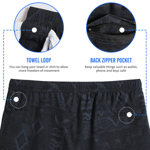 Shorts de course 2-en-1 pour hommes, <span class=keywords><strong>bleu</strong></span> ardoise, haute qualité, pour entraînement en salle de sport, avec doublure de compression, pour marque personnalisée - Product Image 2