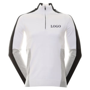 เสื้อสเวตเตอร์สวมหัวกอล์ฟแขนยาวของผู้ชายเสื้อแห้งเร็วมีซิปพิมพ์โลโก้พิมพ์ลายดิจิตอลสำหรับฤดูใบไม้ผลิ - Product Image 2