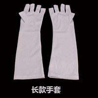 À bout ouvert professionnel Nail Art manucure blanc Anti UV protection mitaines gants acrylique pour Gel lampe à ongles