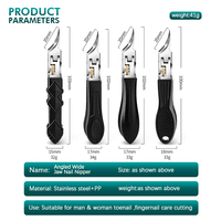 Coupe-ongles multi-styles en acier inoxydable courbé et affûté avec une large ouverture de mâchoire pour les ongles et l'élimination des peaux mortes