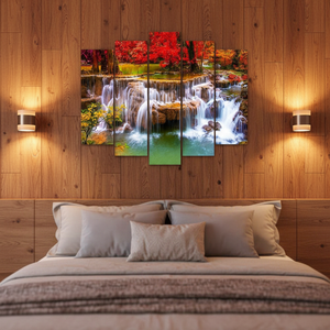 Impresión <span class=keywords><strong>de</strong></span> Arte en Acuarela <span class=keywords><strong>de</strong></span> Paisaje Moderno Personalizado, 5 Piezas, Decoración <span class=keywords><strong>para</strong></span> el Hogar, Impresiones <span class=keywords><strong>de</strong></span> Póster, Decoración <span class=keywords><strong>de</strong></span> Pared con Cascada Natural - Product Image 6