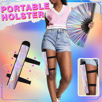 Éventails de Soirée Promotionnels Flash UV Luminescents, Éventails Pliants Réfléchissants Personnalisés de Grande Taille avec Étui