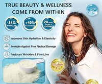 Poudre de peptides de collagène, protéines de collagène multiples, vitamine C, probiotiques, collagène hydrolysé pour les articulations, la santé intestinale, adultes