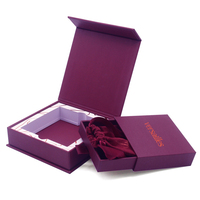 Sacs et boîtes à bijoux en carton de qualité supérieure, boîte d'emballage violette pour boucles d'oreilles et bracelets