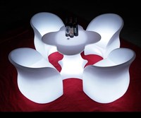 Vente d'usine Tables et chaises de bar en plastique bon marché LED rechargeable Contemporain Utilisation en extérieur Hôtel Étanche IP65
