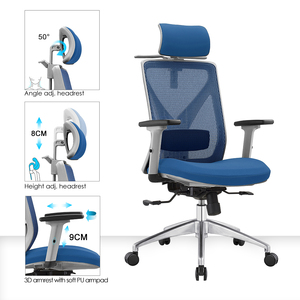 <span class=keywords><strong>Fauteuil</strong></span> de bureau pivotant confortable à dossier haut en maille avec accoudoirs 3D réglables – Chaise de bureau ergonomique - Product Image 6