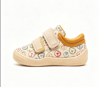 JIAN ER Baskets en toile à motif d'ours mignon pour tout-petits, chaussures de marche décontractées à fermeture auto-agrippante, chaussures de tous les jours souples pour bébés garçons et filles
