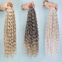 ARIEL Cheveux synthétiques au crochet, tresses Goddess, ondulations Water Wave, pour extensions de cheveux blonds