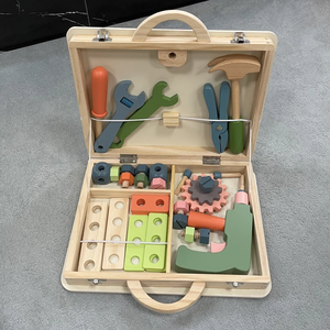 2022 customize High quality Wooden Toolbox Toy for More than 3 Year Old kid