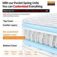 Matelas zoné haute performance à ressorts ensachés individuels en acier à haute teneur en carbone, prix usine OEM
