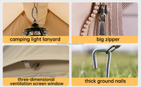 Tentes de camping gonflables de 12 mètres carrés avec pompe manuelle, tentes de glamping gonflables, tente extérieure imperméable facile à installer pour toutes les saisons