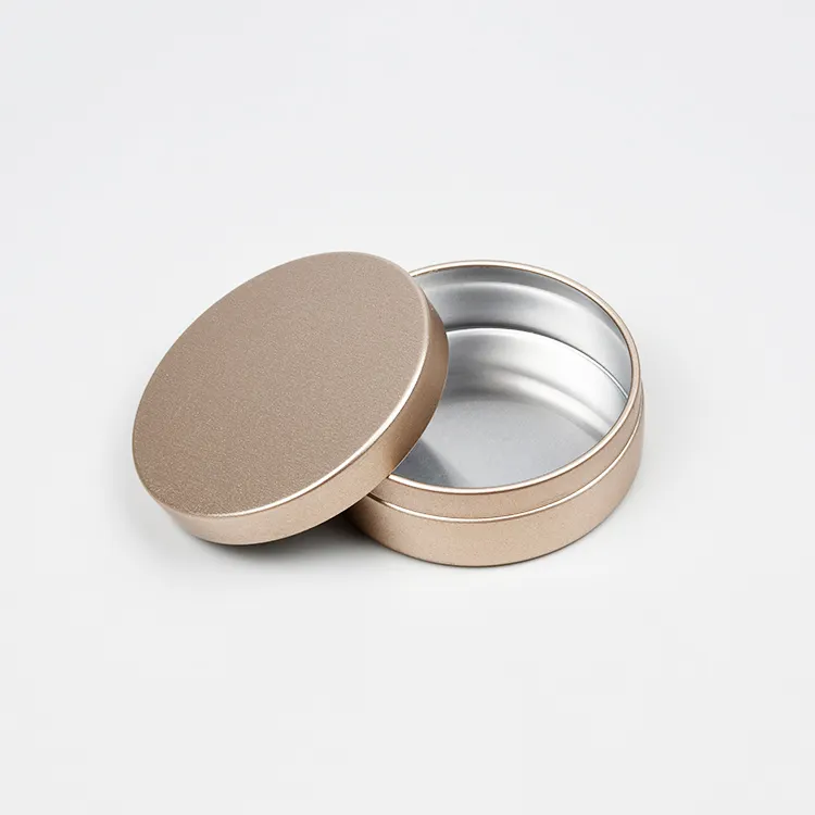 Kaleng Permen Logam Kosong 100Ml 100G, Kemasan Kosmetik Salep Bibir Bulat untuk Salep Aluminium