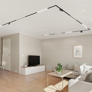 Rail lumineux LED en aluminium SCON, 3CCT, dimmable, grille magnétique, éclairage linéaire encastré pour usage commercial et résidentiel, 5 ans - Product Image 1