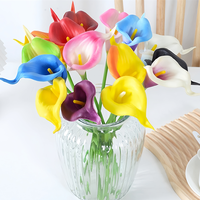 Fleurs artificielles en PU Calla Lily faites à la main, toucher réel, mini, pour décoration maison, mariage, photographie - Vente en gros