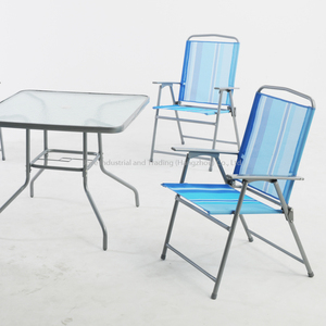 Leisure Modern Metal Portable Outdoor Dining Set With 4 Chairs for Parks Courtyards <b>Balconies</b> & Villas - Product Image 5