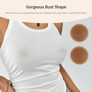 แผ่นปิดจุกนมซิลิโคนแบบใช้ซ้ำได้ รุ่นใหม่ แผ่นเสริมหน้าอกเสมือนจริง อุปกรณ์เสริมบราซิลิโคนสำหรับผู้หญิง - Product Image 5