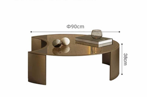 <span class=keywords><strong>Mesa</strong></span> de Centro de Vidrio Templado <span class=keywords><strong>Semicircular</strong></span> Estilo Americano para Sala de Estar, Diseño Creativo de Lujo Italiano - Product Image 6