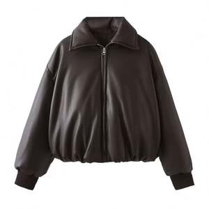 Chaqueta Corta Informal, Chaqueta de Cuero, Chaqueta Gruesa y Cálida - Product Image 2