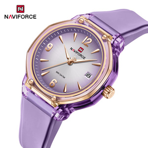 Montre-bracelet en silicone pour femme Naviforce 6110 avec logo personnalisé d'usine, étanche 50m, montre à quartz décontractée et tendance pour femme, originale - Product Image 3