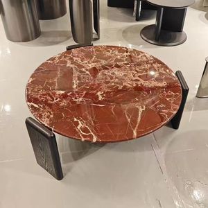 Modern Italian-Style <b>Solid</b> <b>Wood</b> Frame Round Coffee <b>Table</b> Set Tempered Glass <b>Top</b> Storage for Living Room Villa Home Furniture - Product Image 6