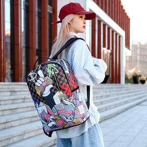 <span class=keywords><strong>Mochila</strong></span> <span class=keywords><strong>Impermeable</strong></span> de PVC con Cremallera y Estampado Personalizado, Bolsa Casual para la Escuela, para Hombres y Mujeres - Product Image 4