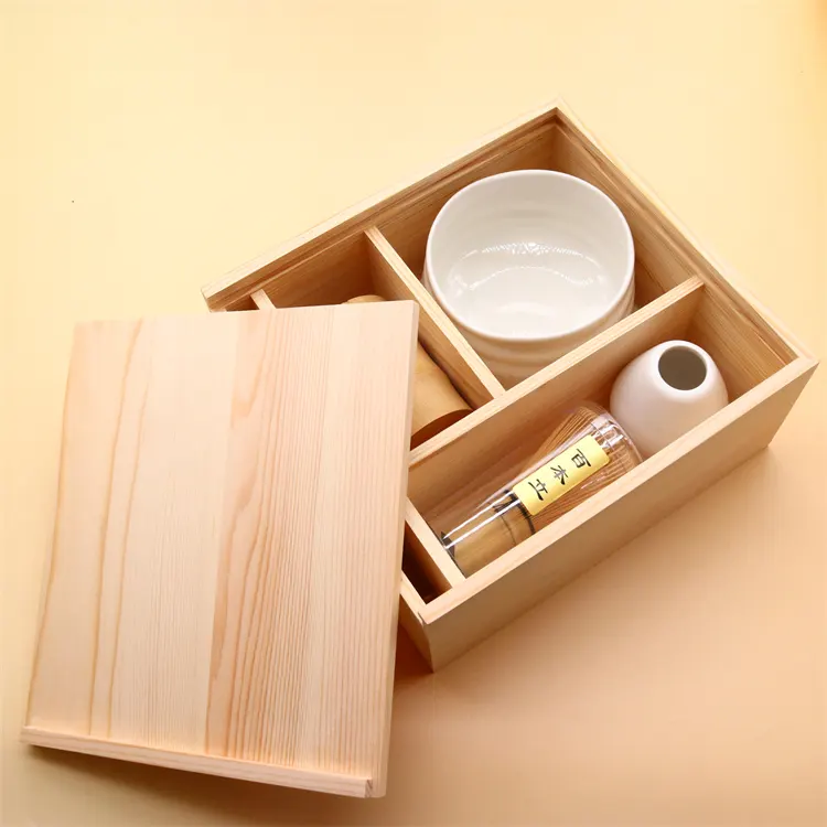 Estick High Quality Custom Logo Wooden Box Matcha Whisk Set with Ceramic Bowl matcha green tea powder bamboo whisk
