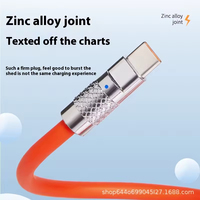Kabel Pengisian Cepat JINYU Kualitas Unggul 120W-1 3A Konduktor Tembaga Murni Selubung Silikon iPhone Transmisi Daya Efisien