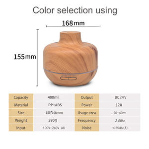 Diffuseur d'arômes créatif en bois grainé 0,5L avec lumière LED, humidificateur et purificateur d'air pour la maison et le bureau - Product Image 3