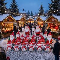 Grandes décorations de Noël en fibre de verre en forme de boîte cadeau, accessoires de vacances d'extérieur de qualité commerciale avec accessoires en forme de canne à sucre, en vente