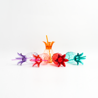Mug en plastique transparent de 350 ml en forme d'ananas avec couvercle et paille pour boissons fraîches d'été et fêtes