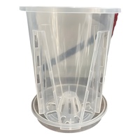 Pot de fleurs traditionnel en PP transparent respirant et robuste de 4 pouces avec soucoupe, capacité de 0,4 L pour orchidée